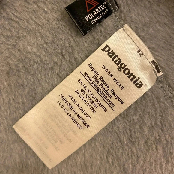 Patagonia Retool Snap T Fleece Pullover Sweater Grey Size XS - Picture 5 of 7